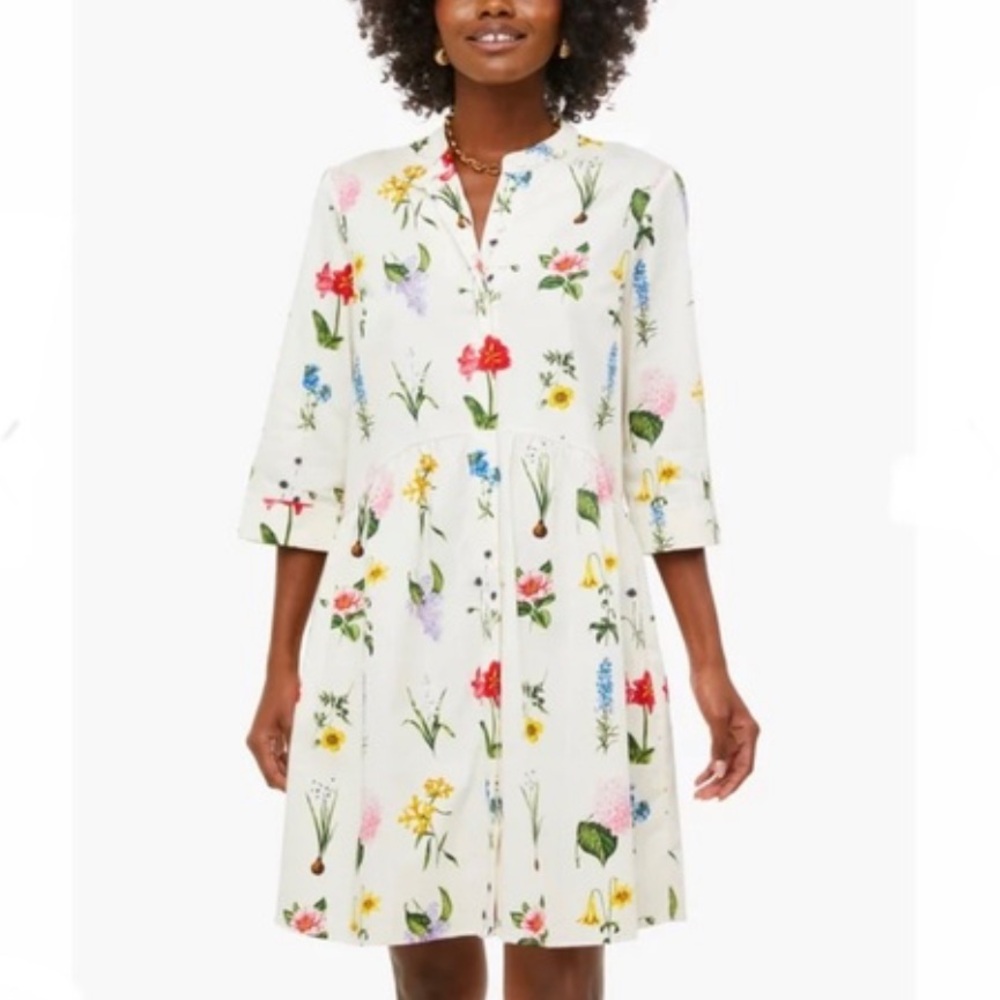 Tuckernuck White Floral Mini Dress with Multicolor Blooms
